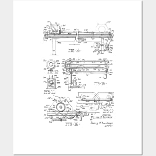 Card Printing Machine Vintage Patent Hand Drawing Posters and Art